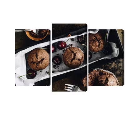 Canvastavla - Muffins with cherries