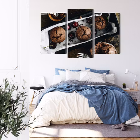 Canvastavla - Muffins with cherries