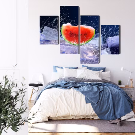 Canvastavla - Watermelon on ice