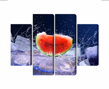 Canvastavla - Watermelon on ice