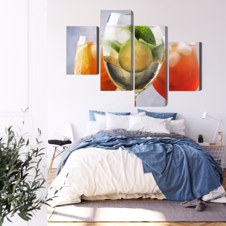 Canvastavla - Set of summer cocktails