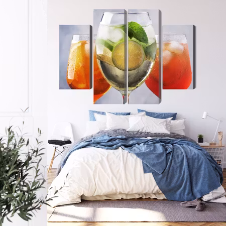 Canvastavla - Set of summer cocktails