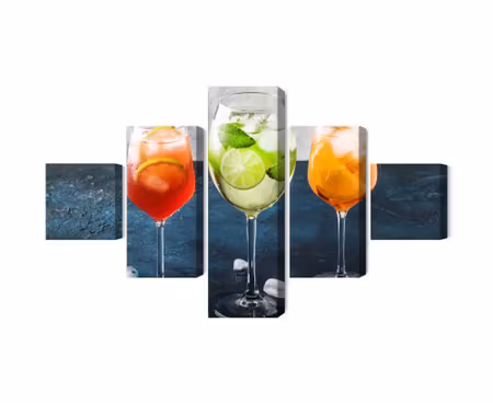 Canvastavla - Glasses with summer cocktails