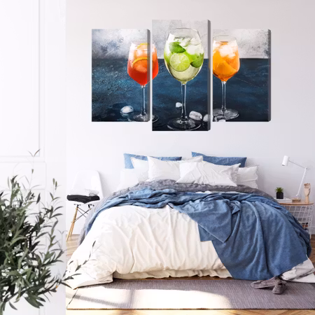 Canvastavla - Glasses with summer cocktails