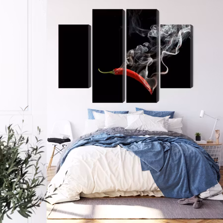 Canvastavla - Red chili with smoke