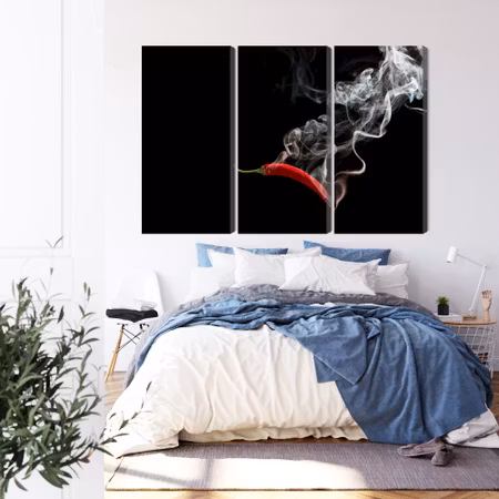 Canvastavla - Red chili with smoke