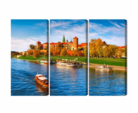 Canvastavla - Wawel castle in krakow, panoramic view
