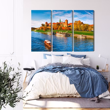 Canvastavla - Wawel castle in krakow, panoramic view