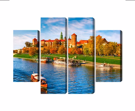 Canvastavla - Wawel castle in krakow, panoramic view