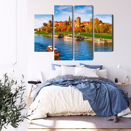 Canvastavla - Wawel castle in krakow, panoramic view