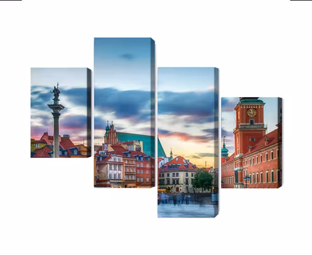 Canvastavla - Panoramic view of the royal castle in