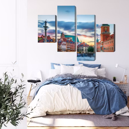 Canvastavla - Panoramic view of the royal castle in