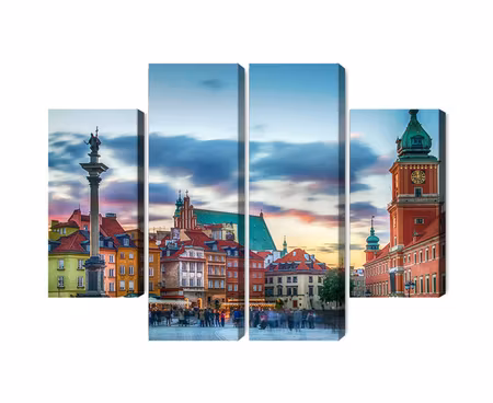 Canvastavla - Panoramic view of the royal castle in