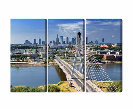 Canvastavla - The bridge with the warsaw panorama in