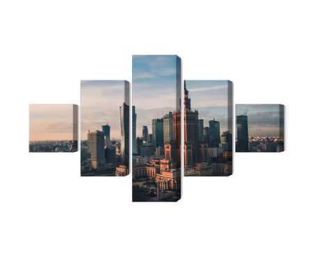 Canvastavla - Warsaw and the view of the palace of