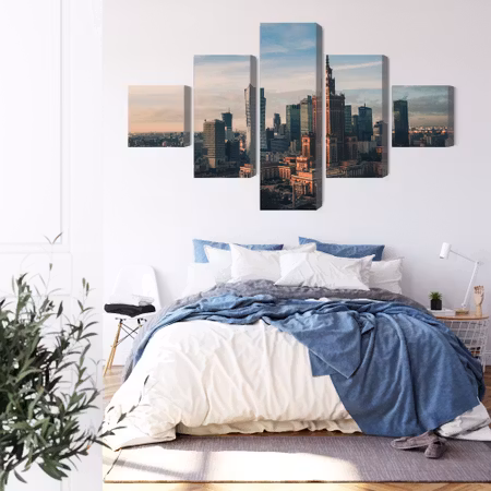 Canvastavla - Warsaw and the view of the palace of