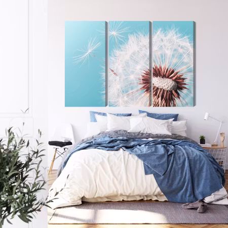 Canvastavla - Dandelion flower on a macro scale