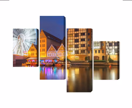 Canvastavla - Mot?awa in gda?sk and the ferris wheel