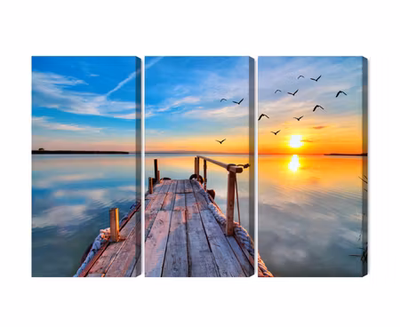 Canvastavla - West by the lake