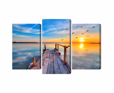 Canvastavla - West by the lake