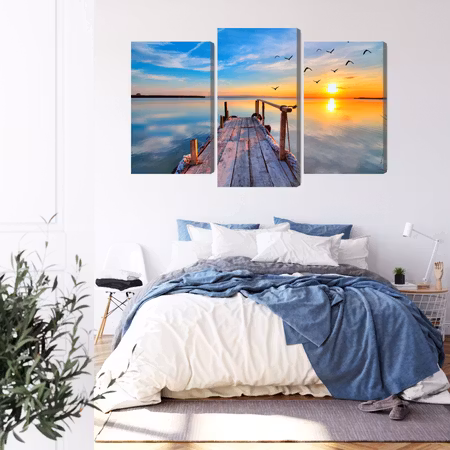 Canvastavla - West by the lake