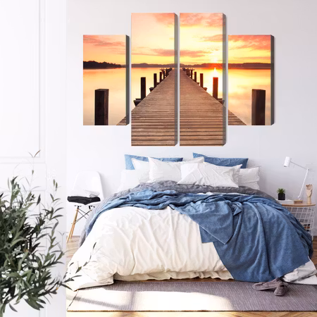 Canvastavla - Sunset on the pier