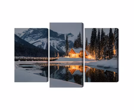 Canvastavla - Emerald lake in Canada in winter