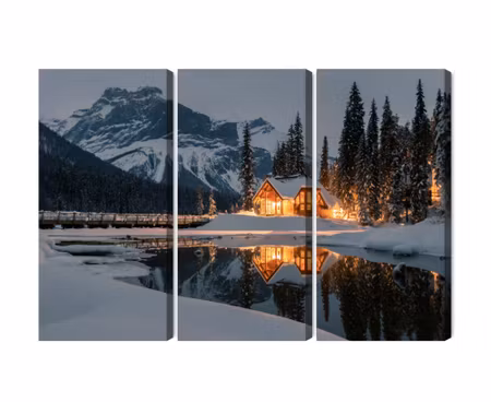 Canvastavla - Emerald lake in Canada in winter