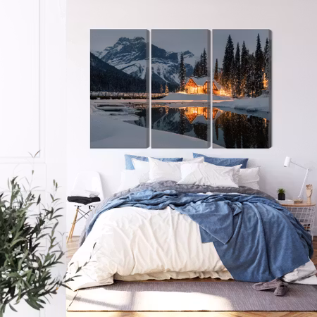 Canvastavla - Emerald lake in Canada in winter