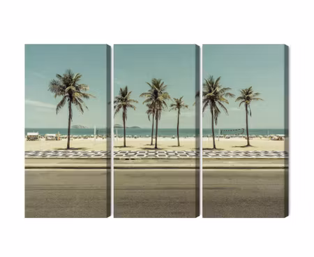 Canvastavla - Palm trees on the ipanema beach in rio