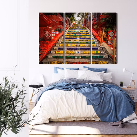 Canvastavla - Selaron stairs in the historic center of