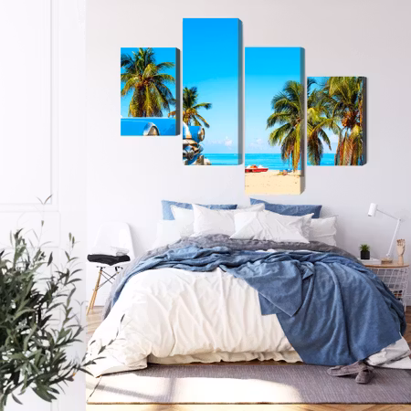 Canvastavla - Varadero beach in cuba and an american