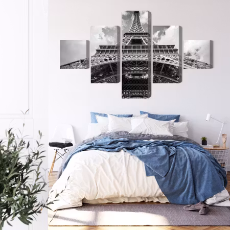 Canvastavla - Paris eiffel tower black and white view