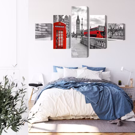 Canvastavla - Red phone booth in london and big ben