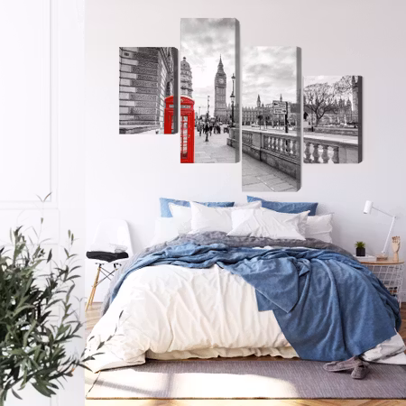 Canvastavla - Red london telephone booth 3d