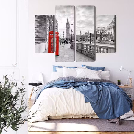 Canvastavla - Red london telephone booth 3d