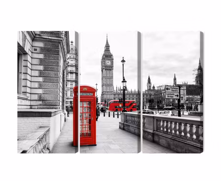 Canvastavla - London telephone booth and big ben