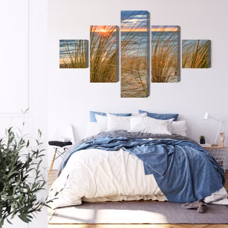 Canvastavla - Sunrise on the beach of rügen