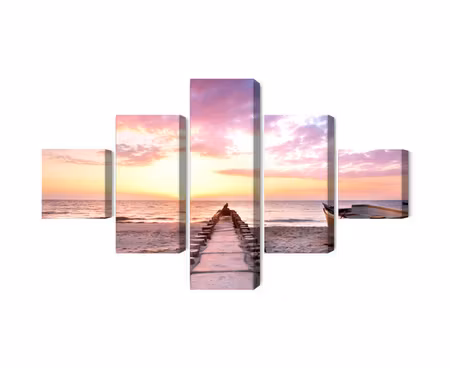 Canvastavla - Boat on the beach 3d