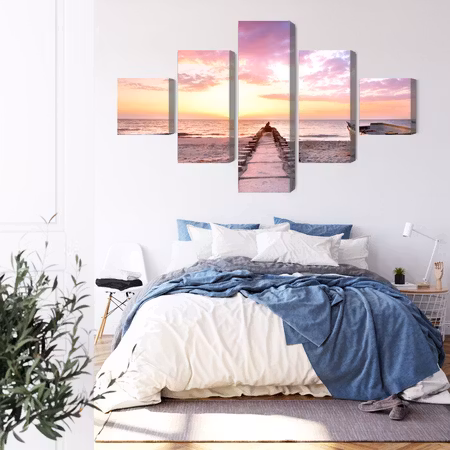 Canvastavla - Boat on the beach 3d