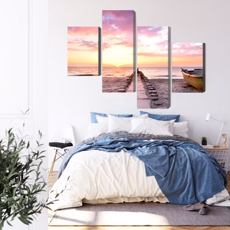 Canvastavla - Boat on the beach 3d