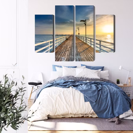 Canvastavla - Wooden pier on the baltic sea