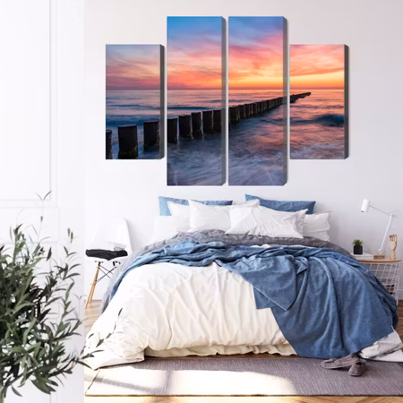 Canvastavla - The baltic sea with wooden breakwaters