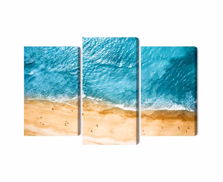 Canvastavla - Aerial view of the ocean and the beach