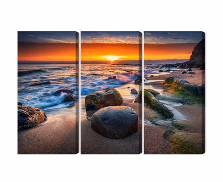 Canvastavla - 3d beach sunset