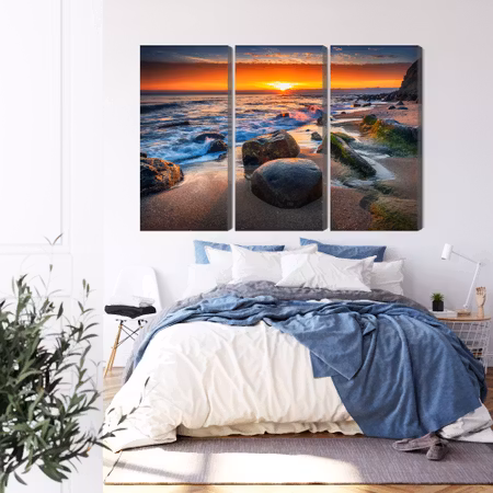 Canvastavla - 3d beach sunset