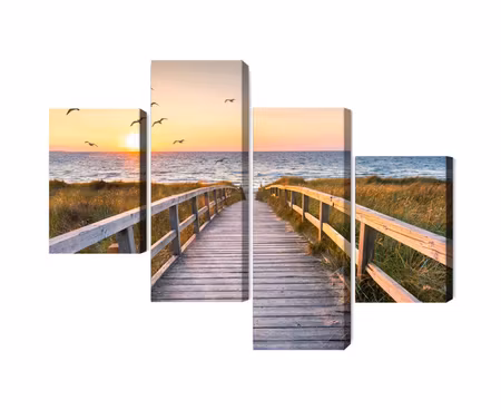 Canvastavla - North sea pier 3d