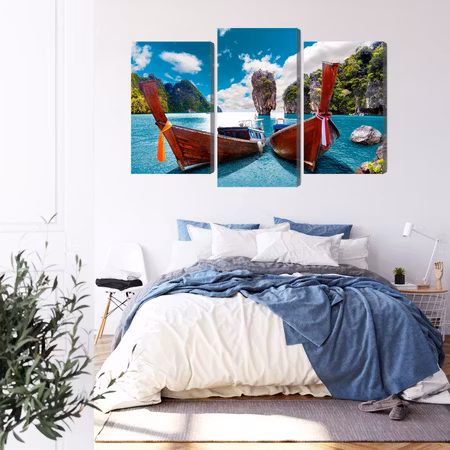 Canvastavla - Boats at the andaman sea in thailand