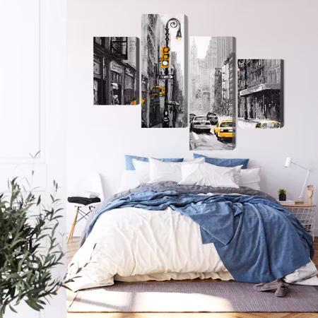 Canvastavla - American city street view