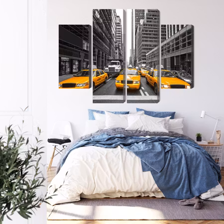Canvastavla - Yellow taxis in new york city
